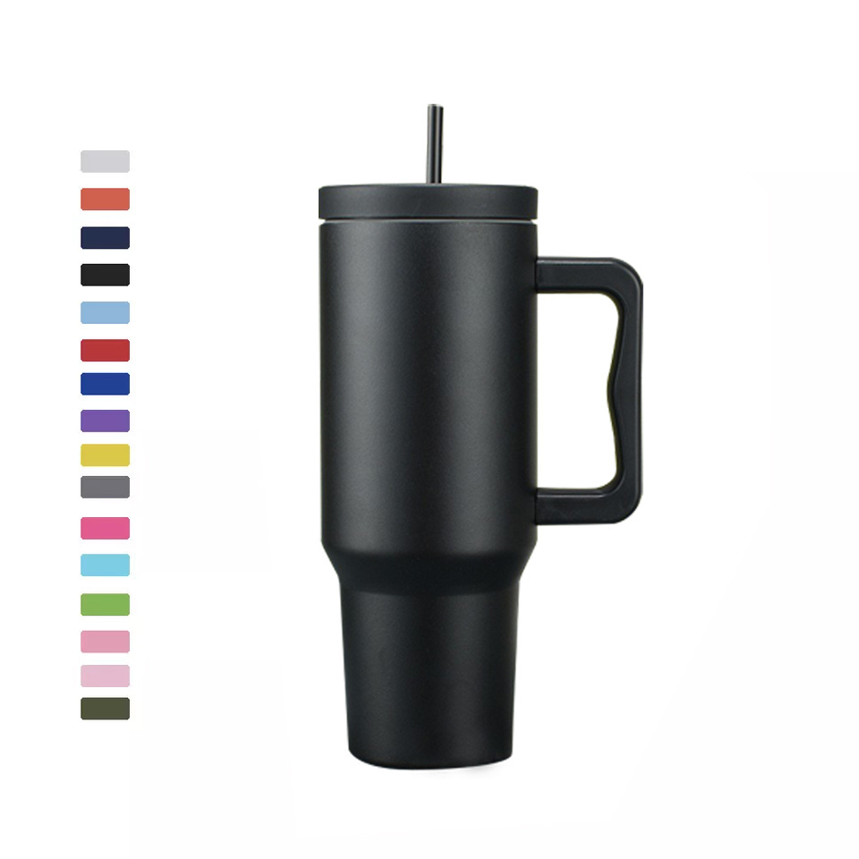 2023 Simply Modern Customize Logo Travel Coffee Tumbler Stainless Steel 40oz Travel Tumbler with Handle and Straw