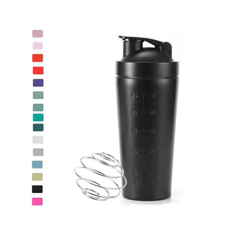 Custom Logo Stainless Steel Shaker Cups 500ML 750ML Double Wall Vacuum Protein Shaker Bottle Gym