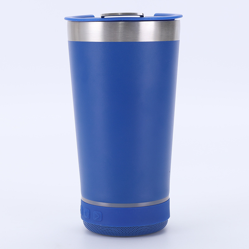 2023 New 473ML caneca copo Double wall Thermal cup Vacuum insulation Stainless Steel Beer Cup Bluetooth speaker cup with opener