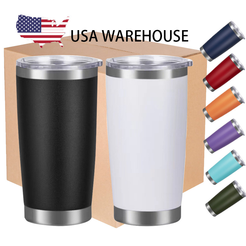 USA Warehouse Wholesale 20oz travel tumbler cups Double wall Vacuum Insulated Stainless Steel Coffee tumbler with  lid