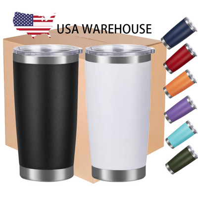 USA Warehouse Wholesale 20oz travel tumbler cups Double wall Vacuum Insulated Stainless Steel Coffee tumbler with  lid