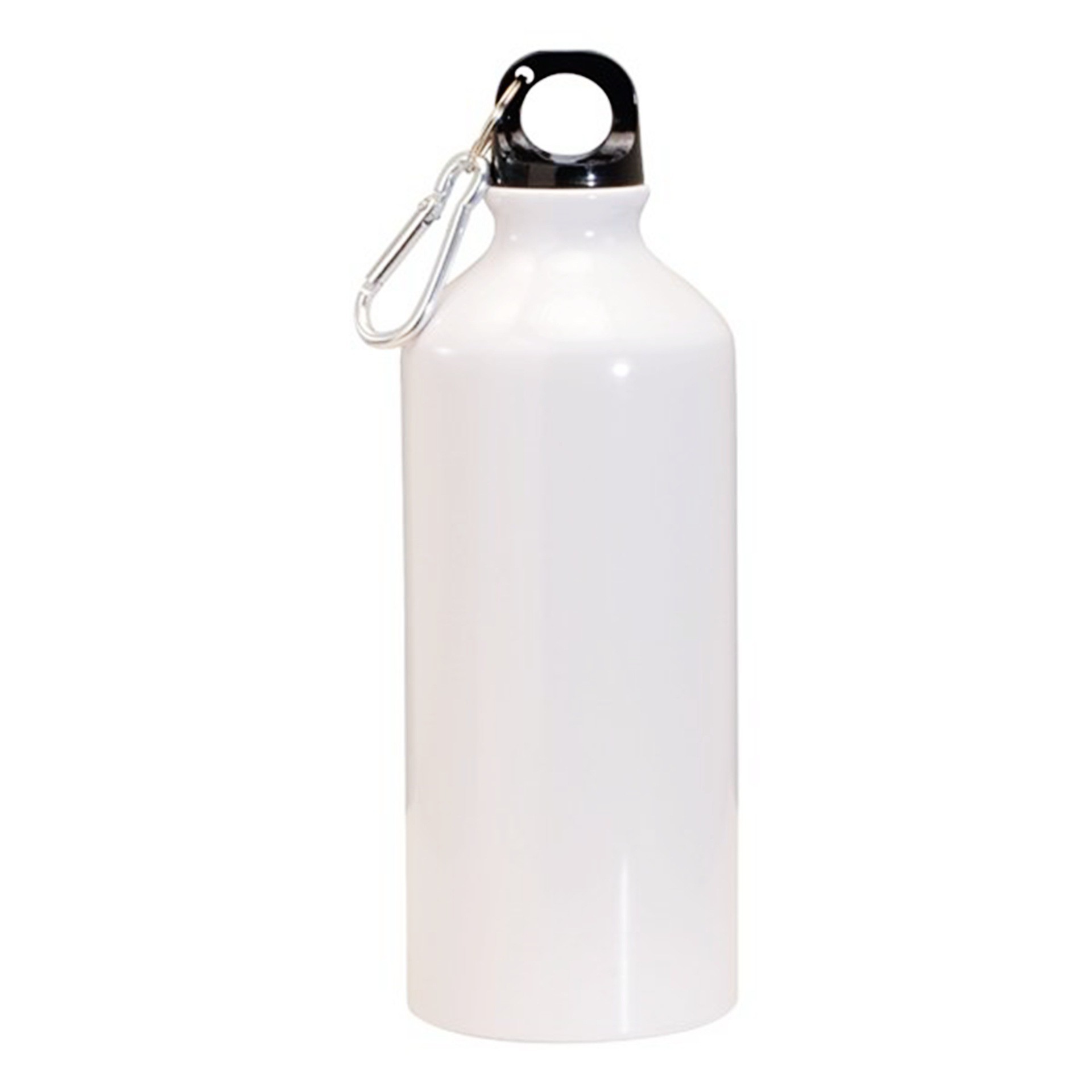 400ml/500ml/600ml/750ml  Single Wall  Blank white Sublimation cheap Aluminium water bottle with carabiner