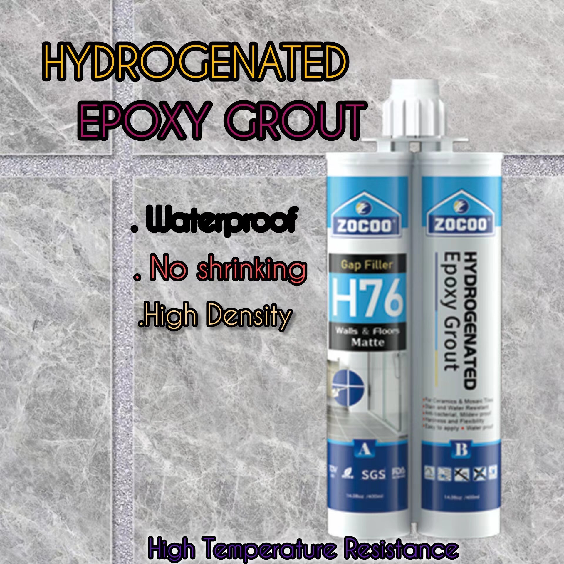 Two Component Sealer Solid and Pliable Hydrogenated Epoxy Tile Grout Gap filler Edge Beautification for Bathroom