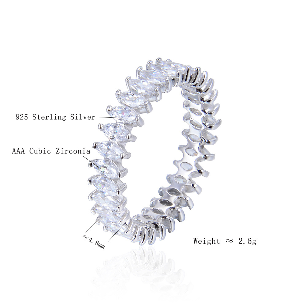 One Line CZ New Style Shinning Ring 925 Sterling Silver Ring