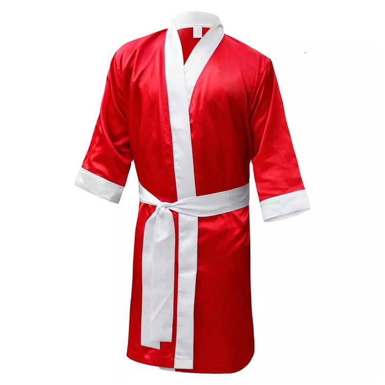 New Arrival World Champions Full Length Boxing Robe with Hood  Satin boxing robe with hood boxing robe