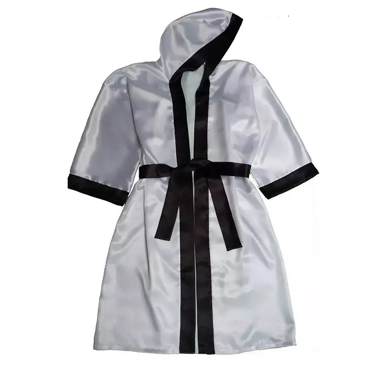 Custom sublimated design boxing satin robe and gown Boxing Robe with Hood for Adults  Custom Made Color