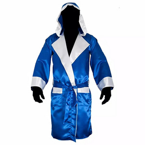 Wholesale Satin Boxing Robe with Hood with Custom Logo  Design Colors and Tags