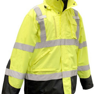 Hot sale Mens High Visibility Reflective safety clothing Safety Polar Fleece Hi Vis Reflective Safety Jacket