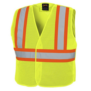 Reflective High Visibility Safety Vest for Men Women with Pockets Zipper Front Meets Roadway Vest