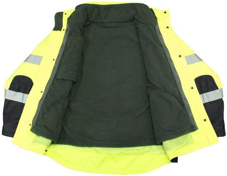 Hot sale Mens High Visibility Reflective safety clothing Safety Polar Fleece Hi Vis Reflective Safety Jacket