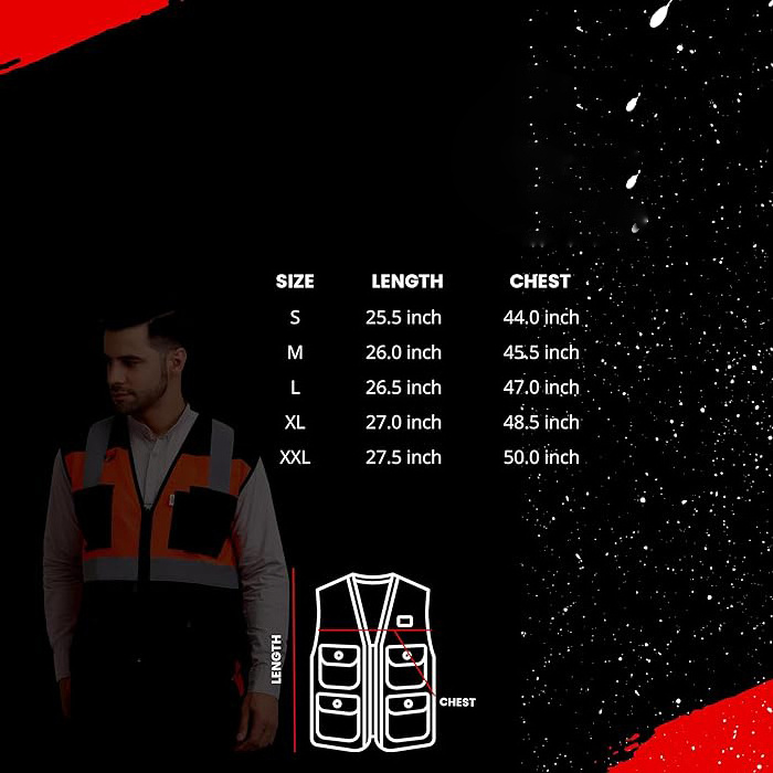 Reflective High Visibility Safety Vest for Men Women with Pockets Zipper Front Meets Roadway Vest