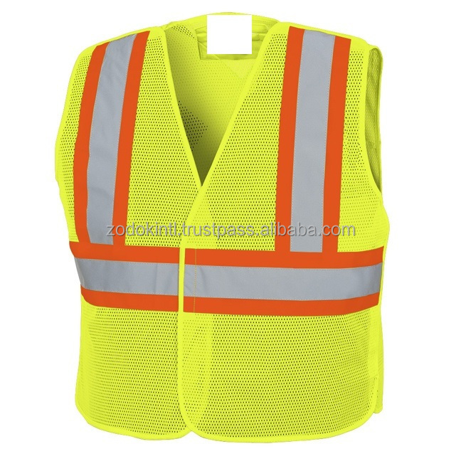 Reflective High Visibility Safety Vest for Men Women with Pockets Zipper Front Meets Roadway Vest