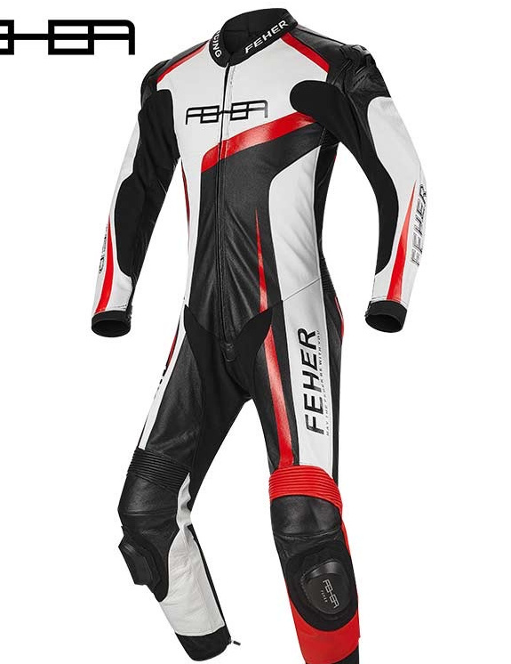 feher one-piece leather racing suit motorcycle riding suit competitive track motorcycle suit male anti-fall heavy machine