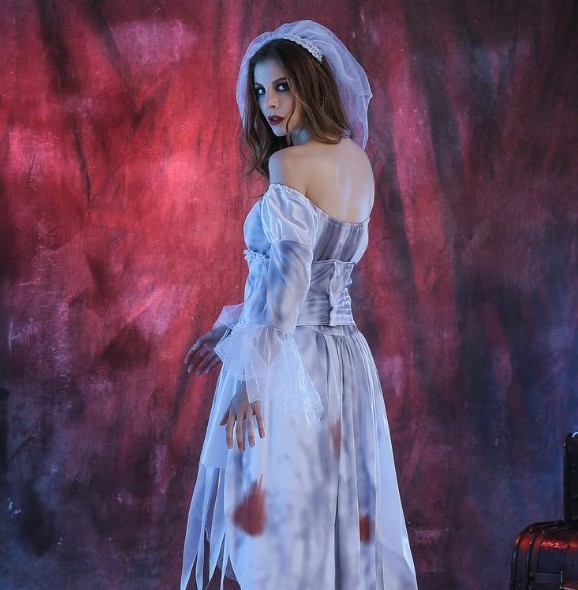 Halloween Terror Ghost Bride Female Zombie Game Performance Cosplay Costume