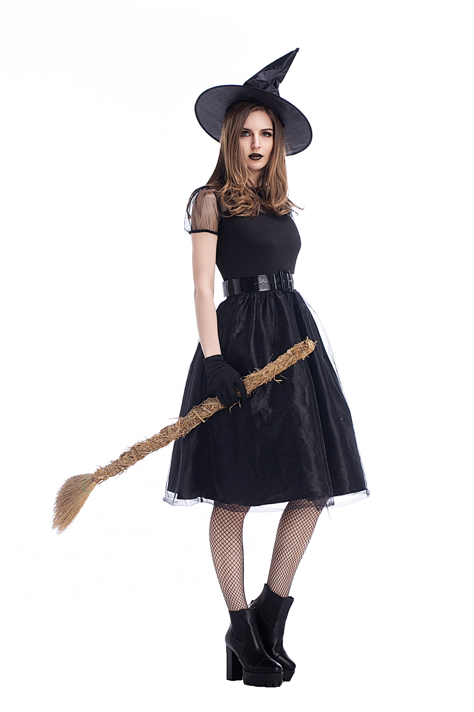 Halloween Black gauze witch cosplay costume party simple temperament game Costume