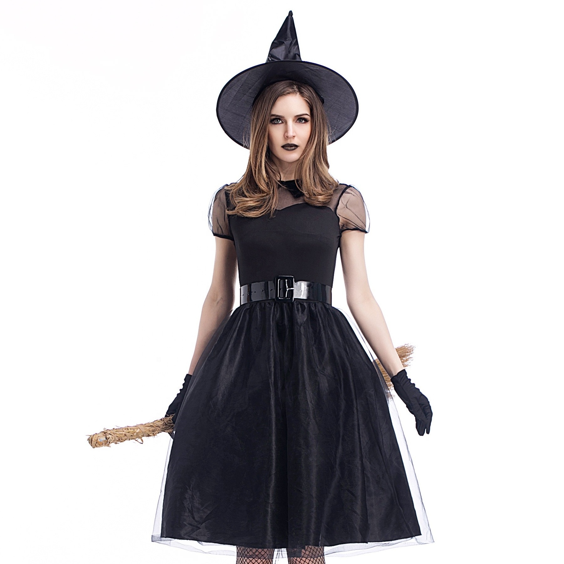 Halloween Black gauze witch cosplay costume party simple temperament game Costume