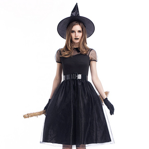 Halloween Black gauze witch cosplay costume party simple temperament game Costume