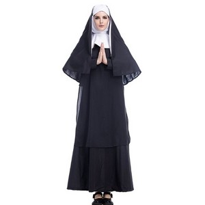 Halloween Father Maria Nun Cosplay Costume Jesus Christ Pastor Uniform