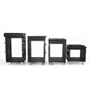 waterproof shockproof Road trunk flight case  2U 3U 4u 6u 8u 10u 12u 16u with wheels