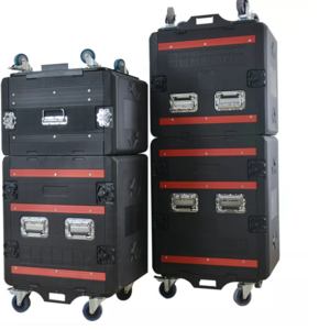 Factory Custom Large Hard Plastic Waterproof Flight Case Box Foam Case PE 4u Rack Road Case