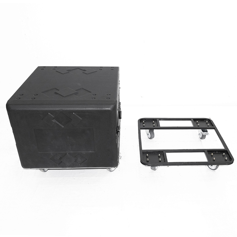 waterproof shockproof Road trunk flight case  2U 3U 4u 6u 8u 10u 12u 16u with wheels