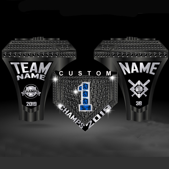 CUSTOM BASEBALL/SOFTBALL BLACK CHAMPIONSHIP RINGS FOR MEN