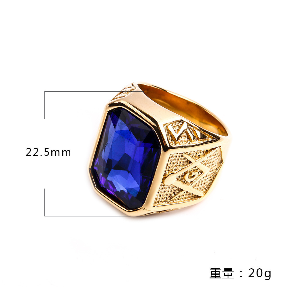 china wholesale stainless steel rings jewelry gold plated masonic rings for men