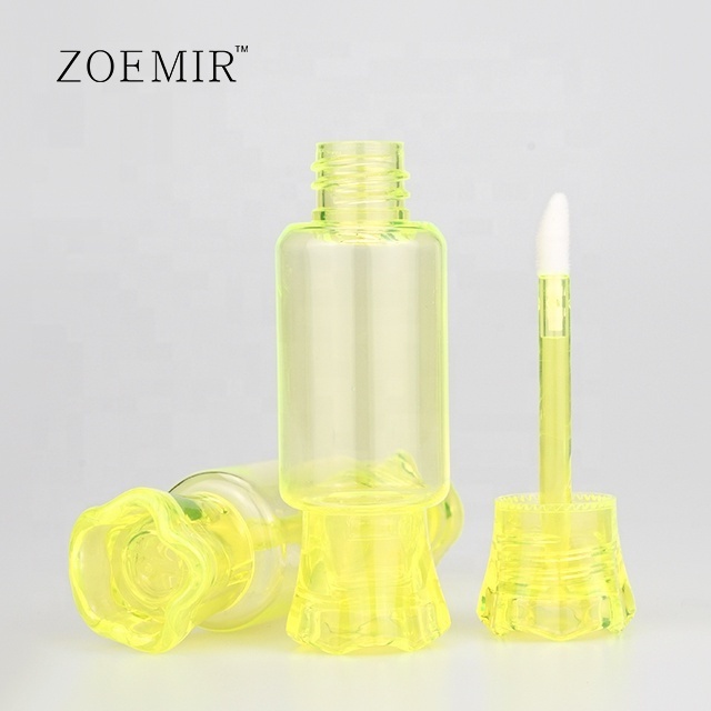 Kids candy lip gloss tube empty clear mini liquid lipstick custom color cute bottle tube with wand makeup custom lipgloss tubes