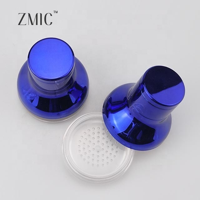 Makeup packaging metal loose powder compact case sifter refillable loose powder tube with brush