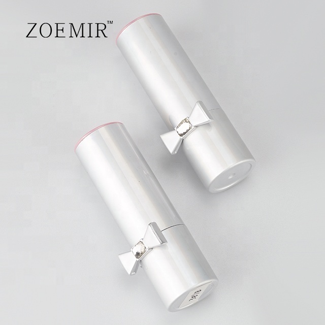 Holographic lipstick tubes pink silver private label lipstick bow custom logo lipstick packaging