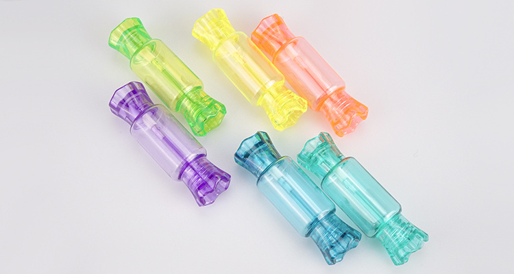 Kids candy lip gloss tube empty clear mini liquid lipstick custom color cute bottle tube with wand makeup custom lipgloss tubes