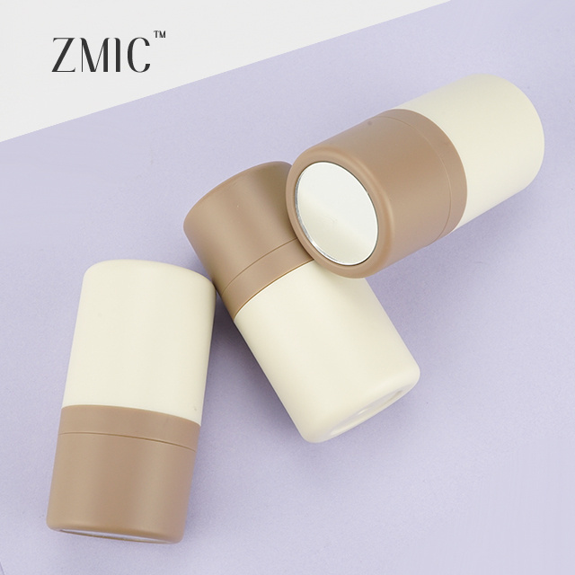 ZMIC wholesale cosmetic plastic blush powder puff case sponge bottle empty loose powder container with brush