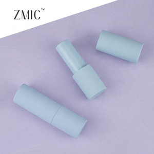 Empty round plastic lipstick tube blush stick packaging blue rubber magnet lipstick tube custom Chinese makeup brands lipstick