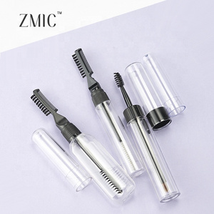 Empty Eyelash Serum Bottle 2 in 1 Liquid Bottle PETG Clear Double Side Mascara Tube Custom Brush