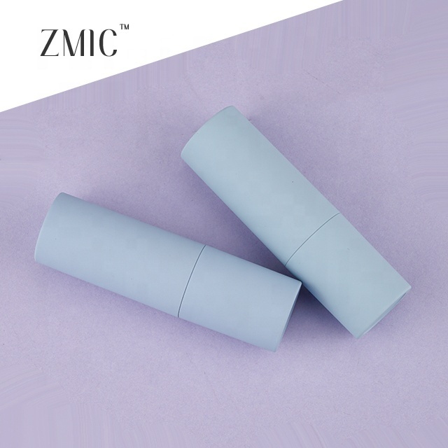 Empty round plastic lipstick tube blush stick packaging blue rubber magnet lipstick tube custom Chinese makeup brands lipstick