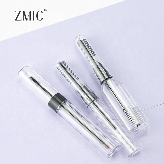 Empty Eyelash Serum Bottle 2 in 1 Liquid Bottle PETG Clear Double Side Mascara Tube Custom Brush