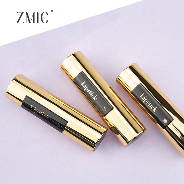 black and gold lipstick tube  color changing round high quality lip stick push up high quality lip stick with custom label