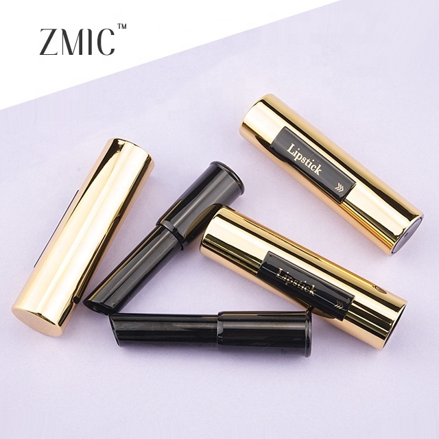 black and gold lipstick tube  color changing round high quality lip stick push up high quality lip stick with custom label