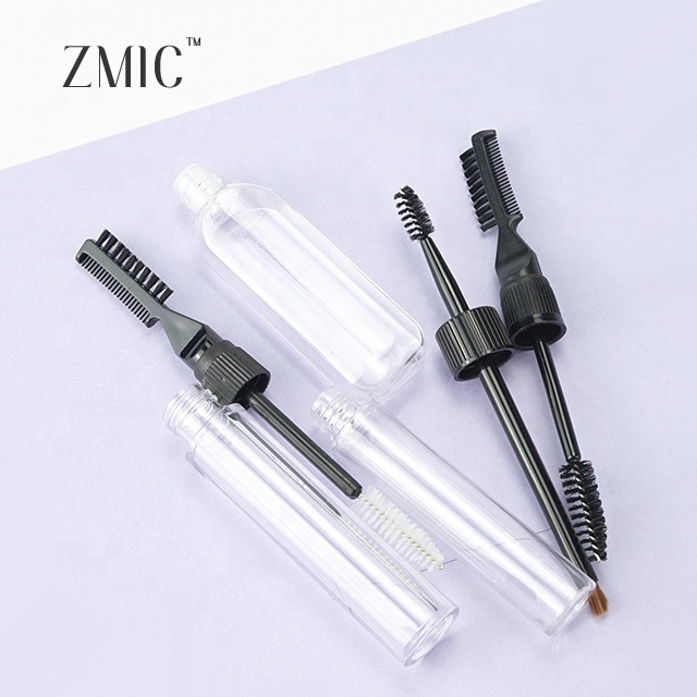 Empty Eyelash Serum Bottle 2 in 1 Liquid Bottle PETG Clear Double Side Mascara Tube Custom Brush