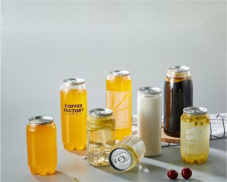 Disposable 250 330 500ml Plastic Packaging Jar Aluminium Pet Pop Can Bottle Soda Bottle Cans for Drinks with Lids