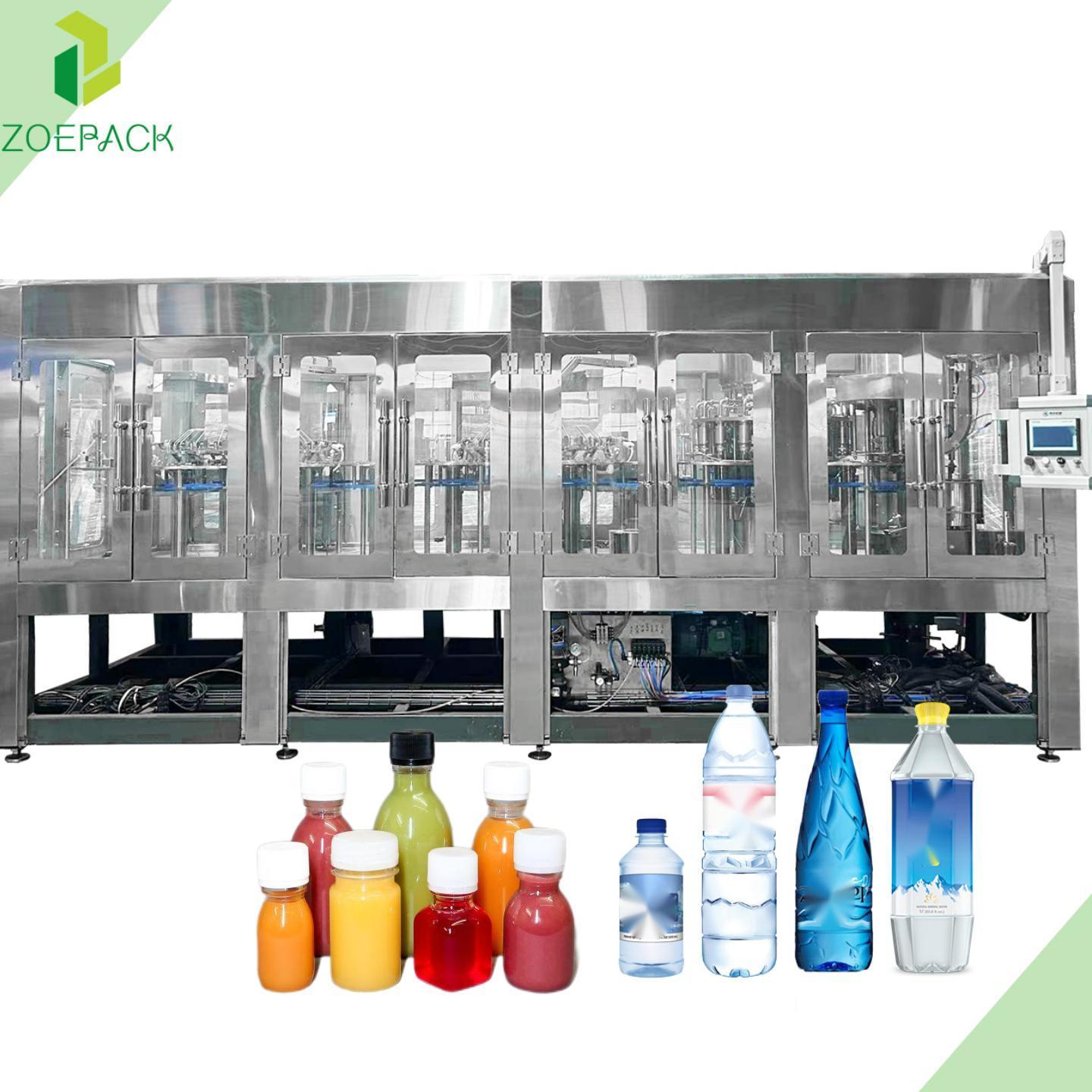 Hot Filling Head Beverage Drink Bottle Isobaric Orange Soda Fruit Juice Bottling Machine