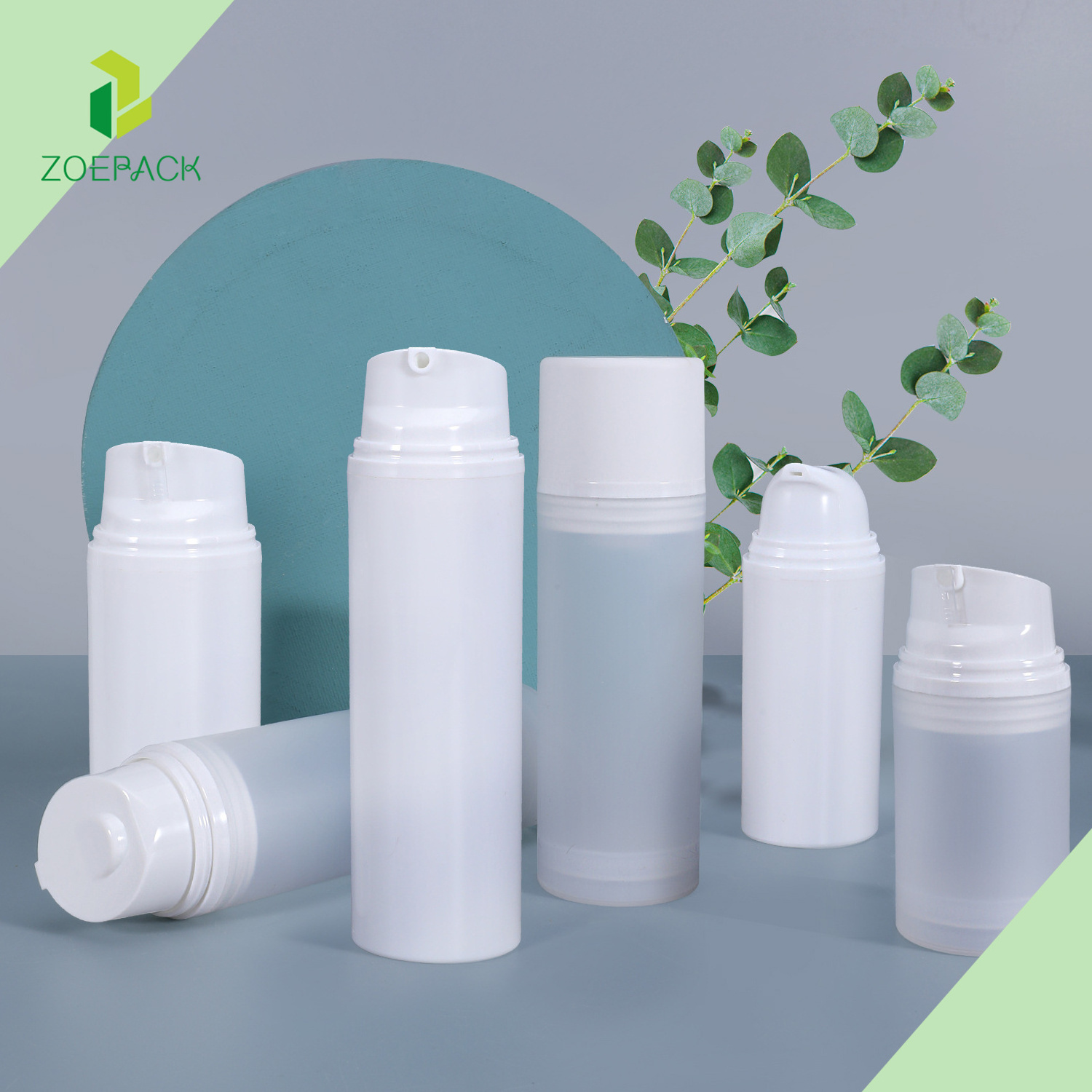 15ml 30ml 50 ml 100ml 150ml 200ml PP AS Matt Frosted Foundation white airless pump bottles for Cosmetic Packaging