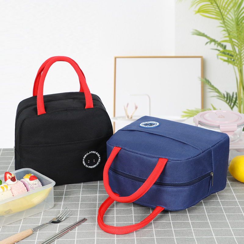 600D Material blue black color kids office  Lunch Tote Bag Recycled Wholesale Thermal Insulated Cooler Bags