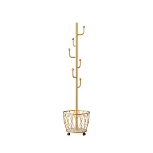 Movable Coat Rack Hanging Gold Luxury Living Room Tree Stand Clothes Coat Rack Stand Coat Rack Hanger