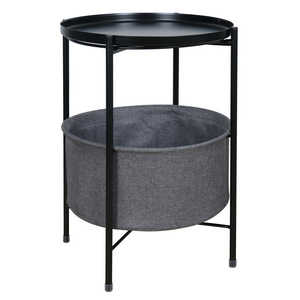 Hot Sale Modern Metal Side Table Round Movable Tray End Table Storage Basket Coffee Table shelf of cubes for shelving