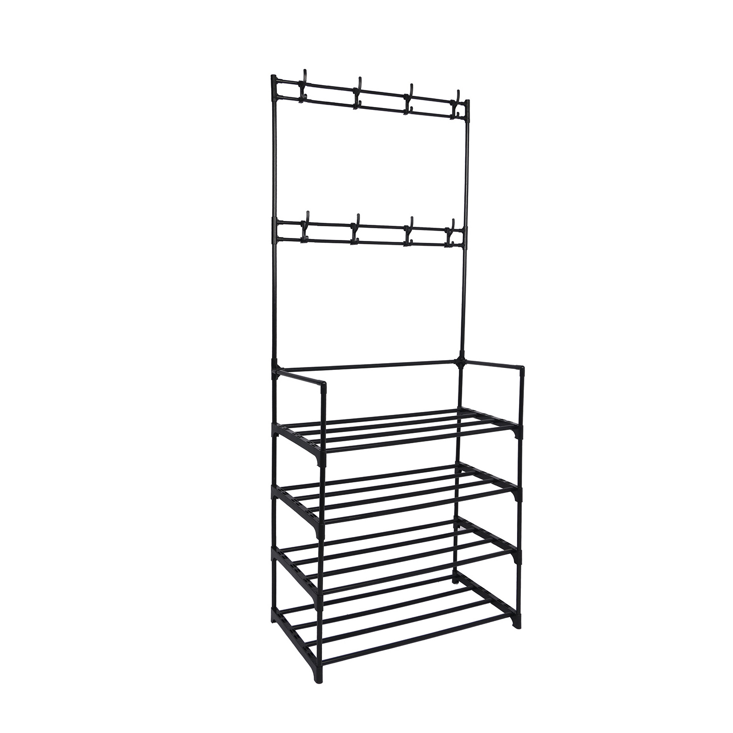 Hot sale 4-Tier Shoes Rack for home Metal Cloth hanger Rack floor standing clothes rack