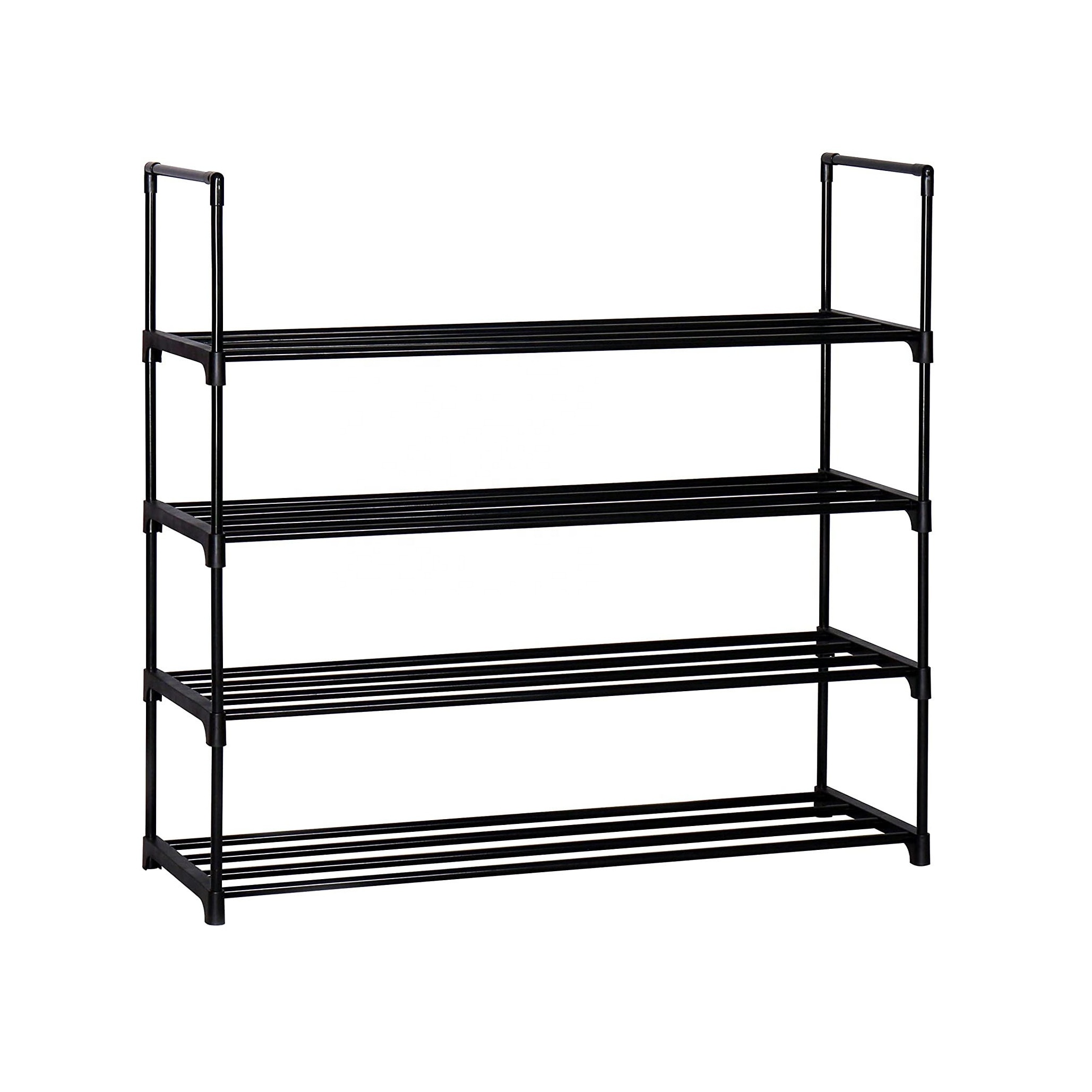 Modern Style 4-tier Shoe Rack Storage Organizer for Home Stackable Indoor Shoe Rack Storage