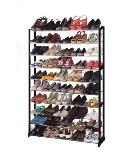 Hot Selling Home Furniture Non woven cover 10 Layers Extendable Modern Metal shoe rack