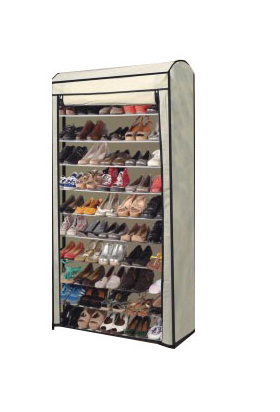 Hot Selling Home Furniture Non woven cover 10 Layers Extendable Modern Metal shoe rack