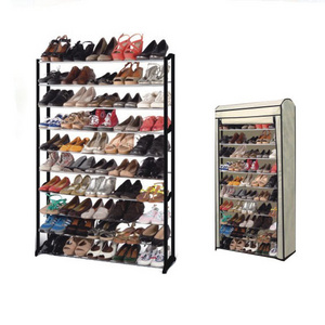 Hot Selling Home Furniture Non woven cover 10 Layers Extendable Modern Metal shoe rack